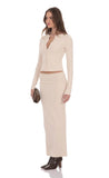 Ribbed Soft Maxi Skirt in Cream