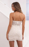 Floral Embroidered Dress in Nude