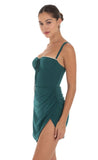 Ruched Dress in Green