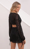 O Ring Sequin Dress in Black