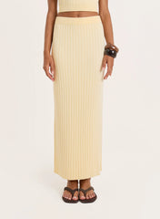 Yellow Knitted Maxi Skirt