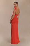 Kaida Slinky Maxi Dress With Hardware Burnt Orange