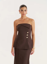 Chocolate Foldover Bandeau Top