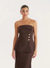 Chocolate Foldover Bandeau Top