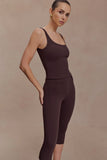 Blanca Stretch Crepe Capri Pants Chocolate