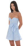 Floral Corset A line Dress in Light Blue