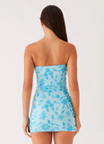 Moorey Beaded Mini Dress Blue