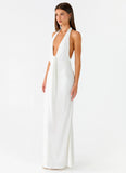 Cheyenne Halter Neck Maxi Dress Ivory