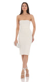 Strapless Midi Dress in White