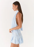 Willow Chiffon Mini Dress Blue