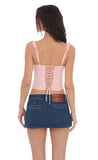 Denim Mini Skort in Blue