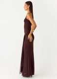 Matoma Bodysuit Maxi Dress Cool Chocolate
