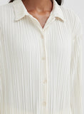 Cream Plisse Shirt