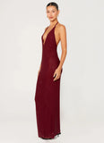 Keliese Beaded Maxi Dress Burgundy