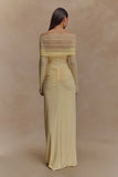 Rafaella Slinky And Mesh Maxi Dress Lemon