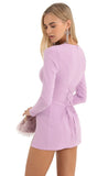 Rhinestone Cinched Bodycon Dress in Purple