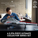LEGO Star Wars Venator Class Republic Attack Cruiser Ultimate May the 4th Collectibles Series Building Set with Captain Rex Minifigure Star Wars Fan Gift Stress Relief Clone Wars Activity 75367