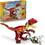 LEGO Creator 3 in 1 Fierce Dinosaur Building Toy for Boys Girls Ages 8 Gift for Birthdays Kids Build 1 of 3 Prehistoric Animal Figures 31379