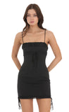 Embroider Ties Dress in Black