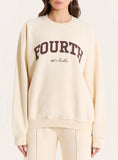Cream Fourth Branded Oversized Sweatshirt