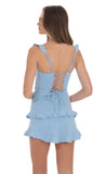Ruffle Bodycon Dress in Light Blue