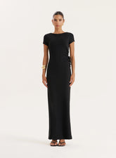 Black Jersey Cut Out Maxi Dress