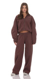 Darted Barrel Lucy Sweatpants in Brown