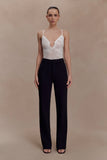 Maude Crepe Straight Leg Pants Black