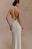 Elyna Slinky Halter Maxi Dress Ivory