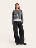 Dark Grey Double Layer Knitted Cardigan