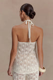 Corey Crochet Halter Neck Top Ivory