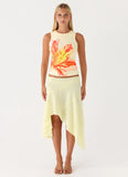 Jacqui Beaded Tank Top Yellow