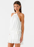 Dopamine Belt Mini Dress White