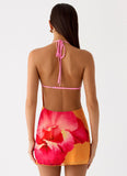 Yura Mini Dress Orange Floral Spritz