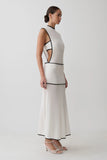 Aris Sleeveless Sheer Maxi Dress Black White