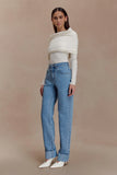 Kirralee Straight Leg Cuffed Jeans Classic Blue