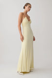 Maely Gathered Slinky Maxi Dress Lemon