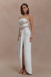 Paulina Cut Out Strapless Maxi Dress White