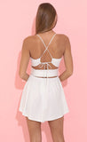 Gold Foil Dots Romper in White