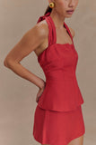 Kallie Linen Skort Burnt Rose
