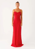 Pareo Maxi Dress Red Polka Dot