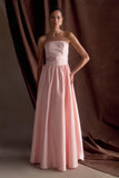 Florence Strapless Belted Maxi Dress Baby Pink