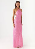 Lorenz Sequin Maxi Dress Pink