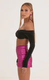 Velvet Off The Shoulder Top in Black