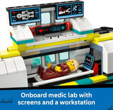 LEGO City Emergency Air Ambulance Airplane Building Toy for Kids Pretend Play Rescue Airplane Model for Boys Girls Ages 6 Building Blocks W Hero Minifigures Gift Idea for Birthdays 60465