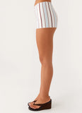 Suns Out Low Rise Mini Shorts Blue Stripe