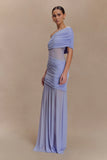Dallas One Shoulder Mesh Maxi Dress Lavender