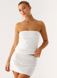 Perfect Celebrity Beaded Top White
