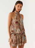 Rhodanthe Drop Waist Mini Dress Desert Blur