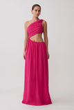 Aria Chiffon Cut Out Maxi Dress Fuchsia
